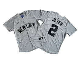 Nike New York Yankees #2 Derek Jeter Gray Limited Authentic Stitched MLB Jersey