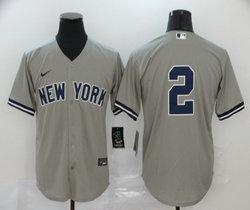 Nike New York Yankees #2 Derek Jeter Grey Game Authentic Stitched MLB Jersey
