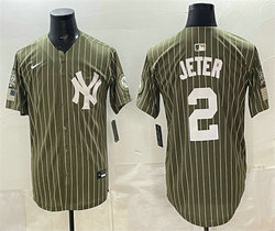 Nike New York Yankees #2 Derek Jeter Olive 2026 Armed Forces Day Salute To Service Jersey