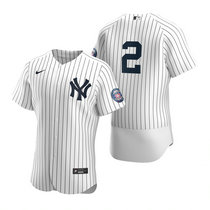 Nike New York Yankees #2 Derek Jeter White 2020 Hall of Fame Induction Flexbase Authentic Stitched MLB Jersey
