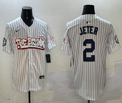Nike New York Yankees #2 Derek Jeter White 4(IV) With Name Joint Stitched MLB Jersey