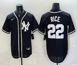 Nike New York Yankees #22 Ben Rice 2026 Fashion Replica Black Out Jersey