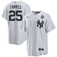 Nike New York Yankees #25 Gleyber Torres White 2024 World Series Baseball Jersey