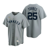 Nike New York Yankees #25 Mark Teixeira Gray Cooperstown Collection Game Authentic Stitched MLB Jersey