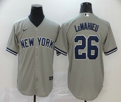 Nike New York Yankees #26 DJ LeMahieu Grey Game With Name Authentic Stitched MLB Jersey