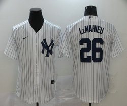 Nike New York Yankees #26 DJ LeMahieu White Stripe Game With Name Authentic Stitched MLB Jersey