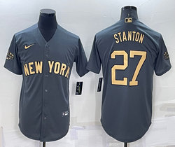 Nike New York Yankees #27 Giancarlo Stanton Charcoal 2022 All Star Authentic Stitched MLB Jersey