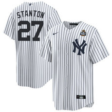 Nike New York Yankees #27 Giancarlo Stanton White 2024 World Series Baseball Jersey