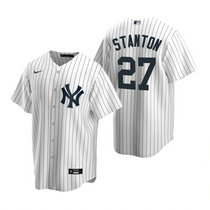 Nike New York Yankees #27 Giancarlo Stanton White Game Authentic Stitched MLB Jersey