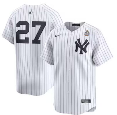 Nike New York Yankees #27 Giancarlo Stanton White no name 2024 World Series Baseball Jersey