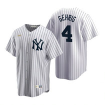 Nike New York Yankees #4 Lou Gehrig White Cooperstown Collection Game Authentic Stitched MLB Jersey