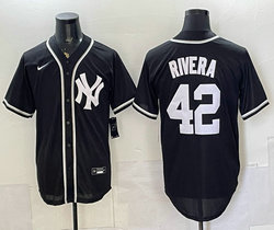 Nike New York Yankees #42 Mariano Rivera 2026 Fashion Replica Black Out Jersey