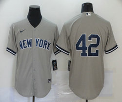 Nike New York Yankees #42 Mariano Rivera Gray Game Authentic Stitched MLB Jerseys