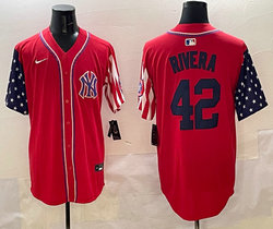 Nike New York Yankees #42 Mariano Rivera Red Joint MLB Jersey