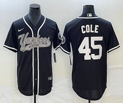 Nike New York Yankees #45 Gerrit Cole Black Joint Stitched MLB Jersey