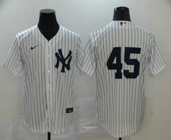Nike New York Yankees #45 Gerrit Cole White Stripe Game Authentic Stitched MLB Jersey