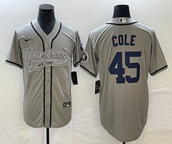 Nike New York Yankees #45 Gerrit Cole grey Joint Stitched MLB Jersey