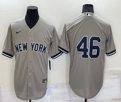 Nike New York Yankees #46 Andy Pettitte Grey Game Authentic Stitched MLB Jersey