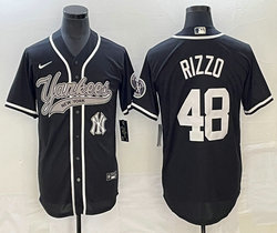 Nike New York Yankees #48 Anthony Rizzo Black Joint Team Patch on front Stitched MLB Jersey