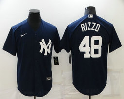 Nike New York Yankees #48 Anthony Rizzo Blue Game Authentic Stitched MLB Jersey