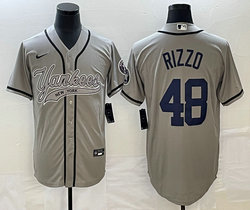 Nike New York Yankees #48 Anthony Rizzo Grey Joint Stitched MLB Jersey