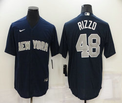 Nike New York Yankees #48 Anthony Rizzo Navy Blue (Gray number) Game Authentic Stitched MLB Jersey