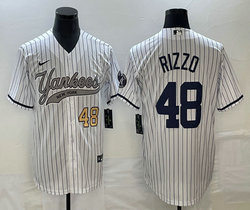 Nike New York Yankees #48 Anthony Rizzo White Joint Gold #48 on front Stitched MLB Jersey