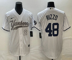 Nike New York Yankees #48 Anthony Rizzo White Joint Team Patch on front Stitched MLB Jersey