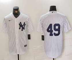 Nike New York Yankees #49 White Game Authentic Stitched MLB Jersey