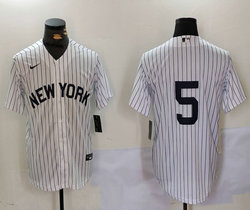 Nike New York Yankees #5 Joe DiMaggio no name White Stripe Game Authentic Stitched MLB Jersey