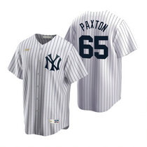 Nike New York Yankees #65 James Paxton White Cooperstown Collection Game Authentic Stitched MLB Jersey