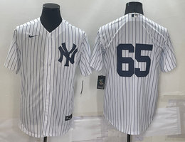 Nike New York Yankees #65 Nestor Cortes Jr. White Stripe Game  Stitched MLB Jersey