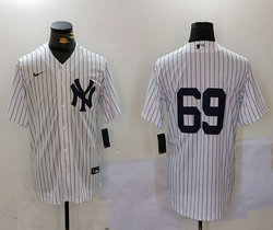 Nike New York Yankees #69 White Game Authentic Stitched MLB Jersey