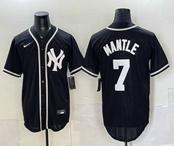 Nike New York Yankees #7 Mickey Mantle 2026 Fashion Replica Black Out Jersey