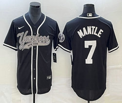 Nike New York Yankees #7 Mickey Mantle Black Joint Stitched MLB Jersey