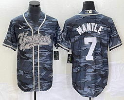 Nike New York Yankees #7 Mickey Mantle Camo Joint Stitched MLB Jersey