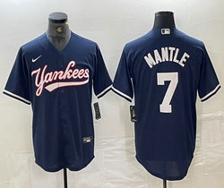 Nike New York Yankees #7 Mickey Mantle Navy 2(II) Joint Stitched MLB Jersey