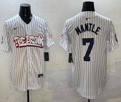 Nike New York Yankees #7 Mickey Mantle White 4(IV) With Name Joint Stitched MLB Jersey