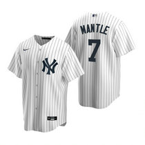Nike New York Yankees #7 Mickey Mantle White Game Authentic Stitched MLB Jersey