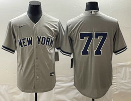 Nike New York Yankees #77 Clint Frazier Gray 2021 Grey Field of Dreams Authentic Stitched MLB Jersey