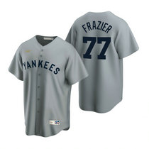Nike New York Yankees #77 Clint Frazier Gray Cooperstown Collection Game Authentic Stitched MLB Jersey