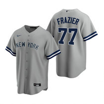 Nike New York Yankees #77 Clint Frazier Grey Game With Name Authentic Stitched MLB Jersey
