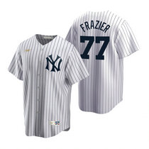 Nike New York Yankees #77 Clint Frazier White Cooperstown Collection Game Authentic Stitched MLB Jersey