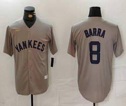 Nike New York Yankees #8 Yogi Barra Gray throwback Game Authentic Stitched MLB Jersey