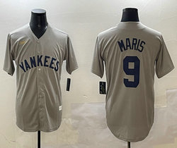 Nike New York Yankees #9 Roger Maris Gray gold nike Stitched MLB Jersey