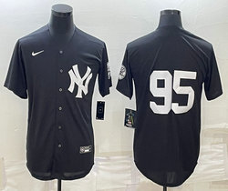 Nike New York Yankees #95 Oswaldo Cabrera Black Throwback Stitched Baseball Jersey