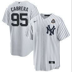 Nike New York Yankees #95 Oswaldo Cabrera White 2024 World Series Baseball Jersey