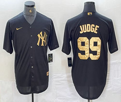 Nike New York Yankees #99 Aaron Judge Black Gold 4(IV) Stitched MLB Jersey