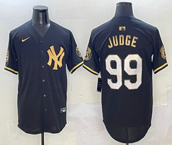 Nike New York Yankees #99 Aaron Judge Black Gold 5(V) MLB Jersey