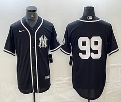 Nike New York Yankees #99 Aaron Judge Black Stripe Logo Joint Stitched MLB Jersey
